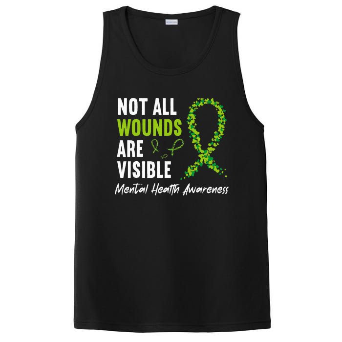 Not All Wounds Are Visible Mental Health Awareness Ribbon PosiCharge Competitor Tank