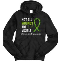 Not All Wounds Are Visible Mental Health Awareness Ribbon Tie Dye Hoodie