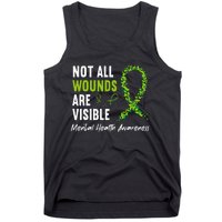 Not All Wounds Are Visible Mental Health Awareness Ribbon Tank Top