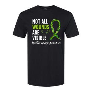 Not All Wounds Are Visible Mental Health Awareness Ribbon Softstyle CVC T-Shirt