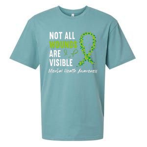 Not All Wounds Are Visible Mental Health Awareness Ribbon Sueded Cloud Jersey T-Shirt