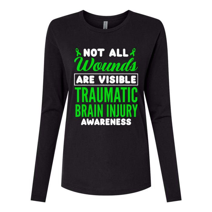 Not All Wounds Are Visible Traumatic Brain Injury Awareness Womens Cotton Relaxed Long Sleeve T-Shirt