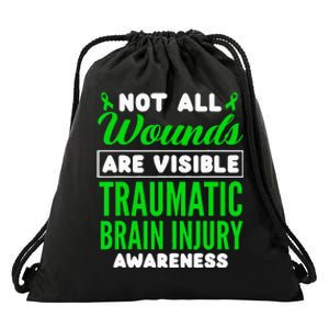 Not All Wounds Are Visible Traumatic Brain Injury Awareness Drawstring Bag