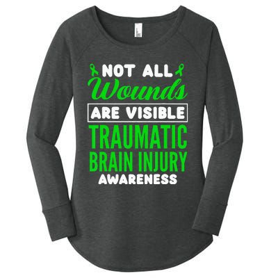 Not All Wounds Are Visible Traumatic Brain Injury Awareness Women's Perfect Tri Tunic Long Sleeve Shirt