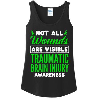 Not All Wounds Are Visible Traumatic Brain Injury Awareness Ladies Essential Tank