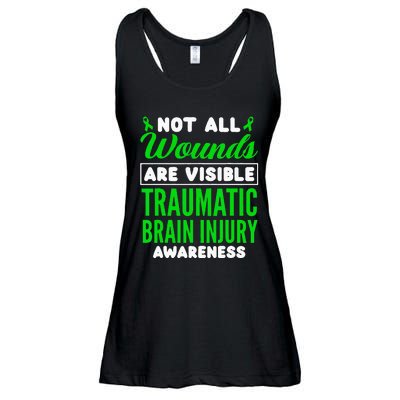 Not All Wounds Are Visible Traumatic Brain Injury Awareness Ladies Essential Flowy Tank