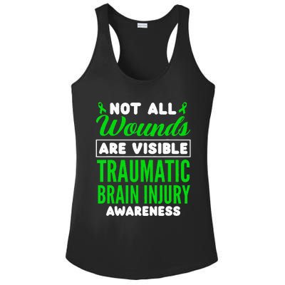 Not All Wounds Are Visible Traumatic Brain Injury Awareness Ladies PosiCharge Competitor Racerback Tank