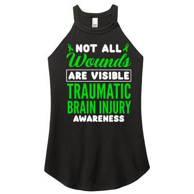 Not All Wounds Are Visible Traumatic Brain Injury Awareness Women's Perfect Tri Rocker Tank