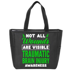 Not All Wounds Are Visible Traumatic Brain Injury Awareness Zip Tote Bag