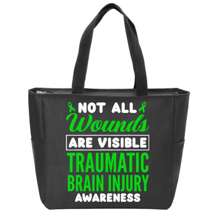 Not All Wounds Are Visible Traumatic Brain Injury Awareness Zip Tote Bag