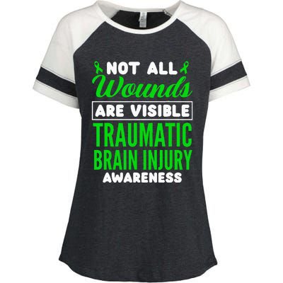 Not All Wounds Are Visible Traumatic Brain Injury Awareness Enza Ladies Jersey Colorblock Tee