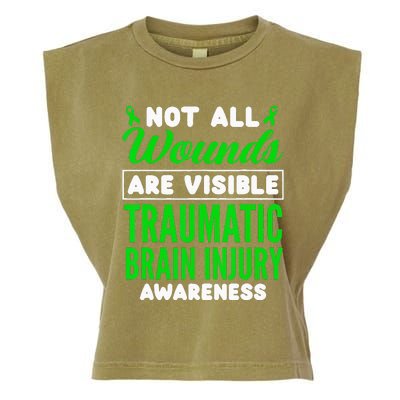 Not All Wounds Are Visible Traumatic Brain Injury Awareness Garment-Dyed Women's Muscle Tee