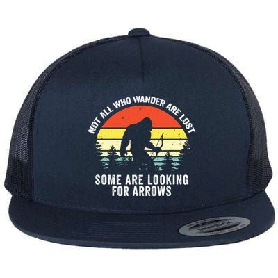 Not All Who Wander Are Lost Bigfoot Archery Bow Men Women Flat Bill Trucker Hat