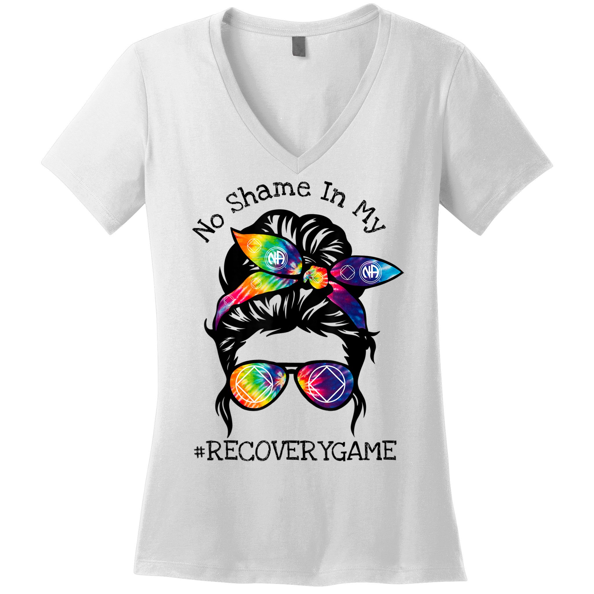 Narcotics Anonymous Womens Sobriety Gifts AA NA Women's V-Neck T-Shirt