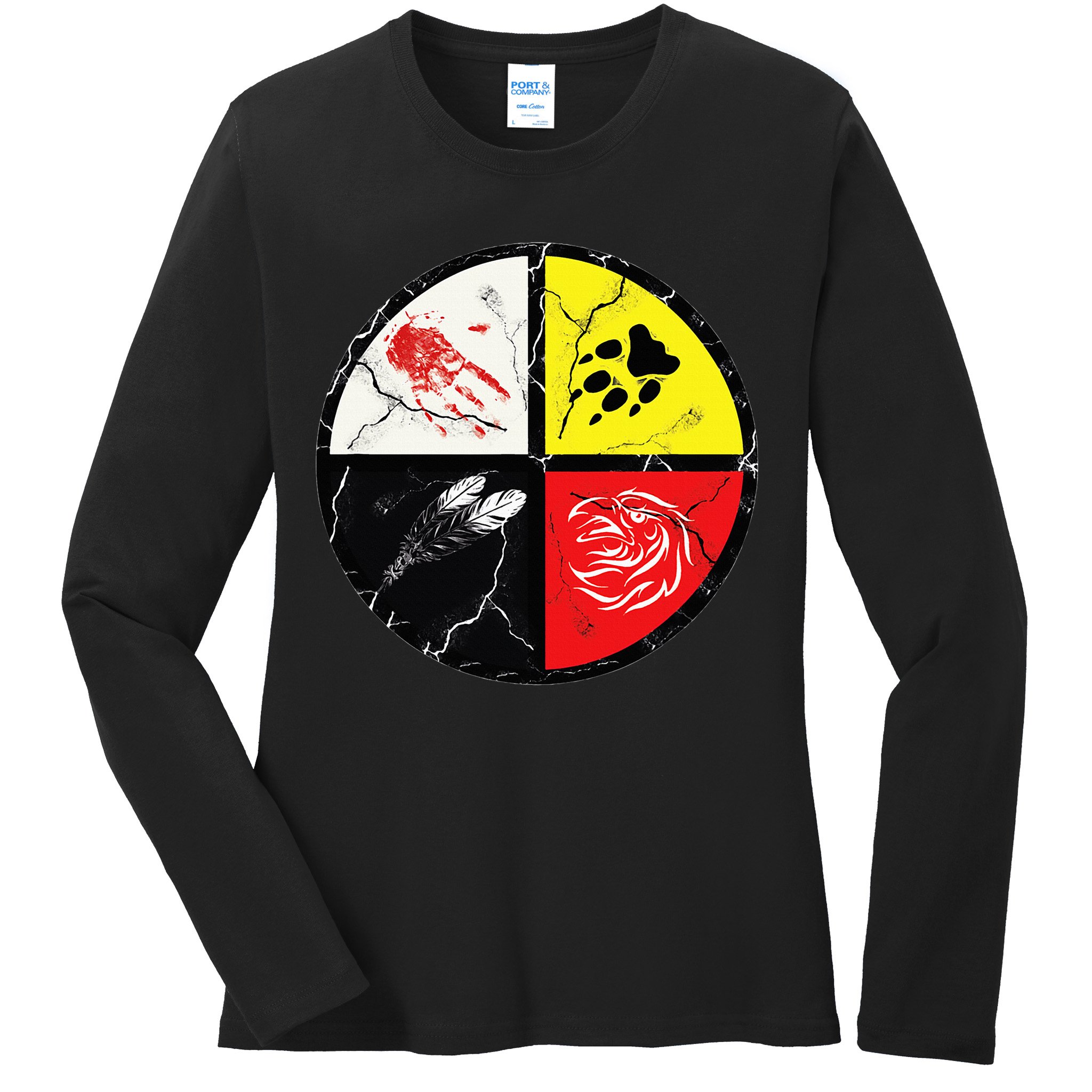Native American Words Of The Medicine Wheel 1 Ladies Long Sleeve Shirt
