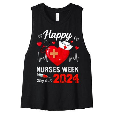 Nurse Appreciation Week Happy National Nurses Week 2024 Women's Racerback Cropped Tank