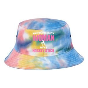 Never A With A Hockey Stick Hockey Stick Meaningful Gift Tie Dye Newport Bucket Hat