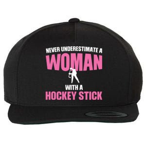 Never A With A Hockey Stick Hockey Stick Meaningful Gift Wool Snapback Cap