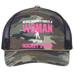 Never A With A Hockey Stick Hockey Stick Meaningful Gift Retro Rope Trucker Hat Cap