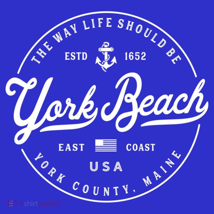 Nautical Anchor York Beach Maine Travel Vacation Funny Gift Tall T-Shirt