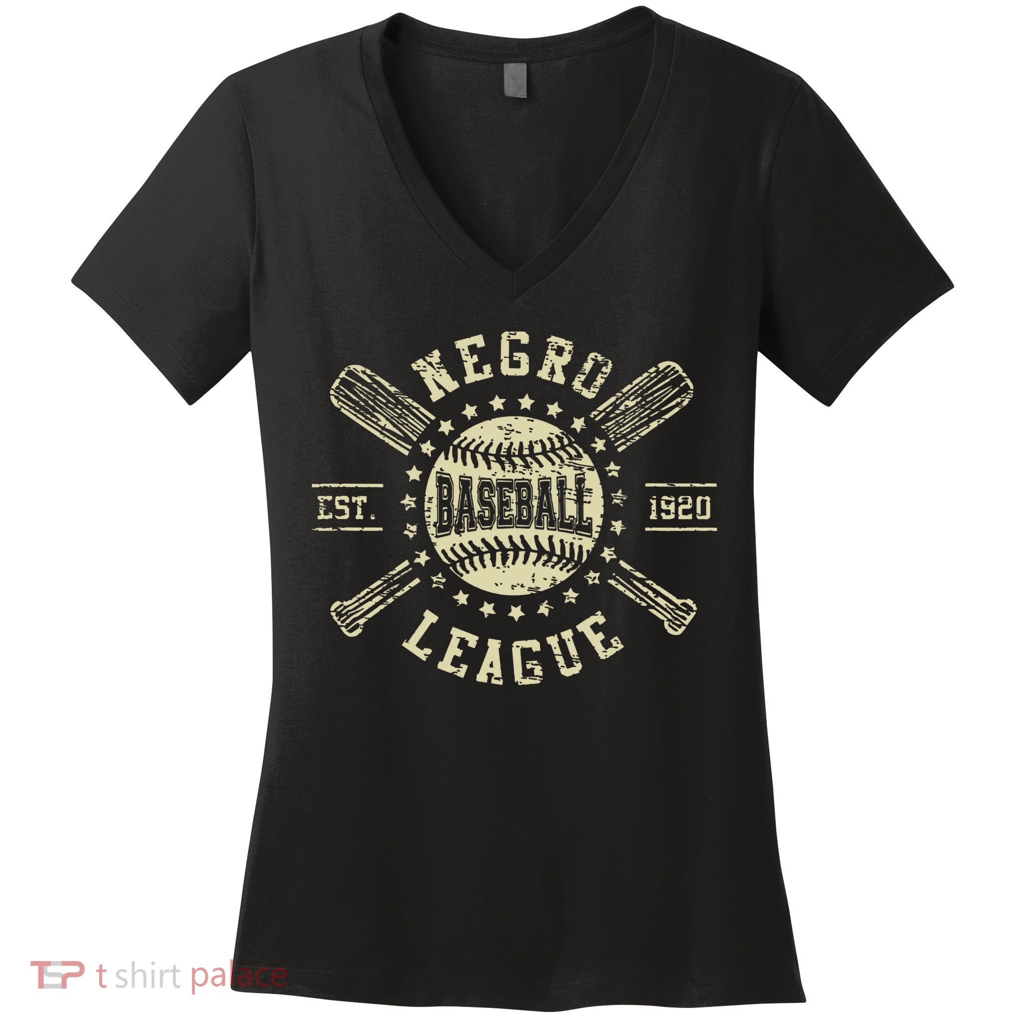 Negro Baseball 1920 League Vintage Women's V-Neck T-Shirt