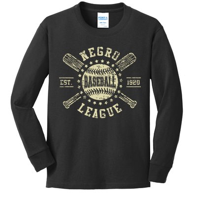 Negro Baseball 1920 League Vintage Kids Long Sleeve Shirt