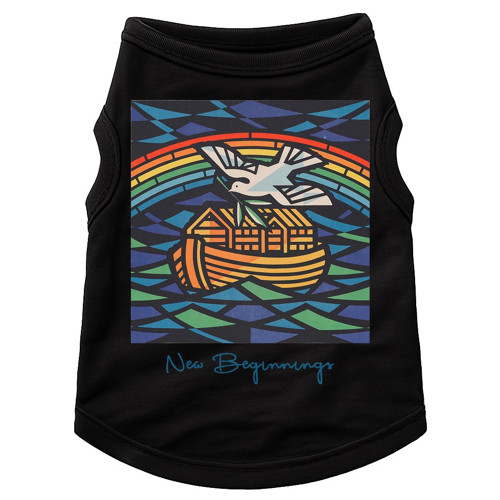New Beginnings 1955 Noahs Ark Dove Of Peace Rainbow Art Doggie Tank