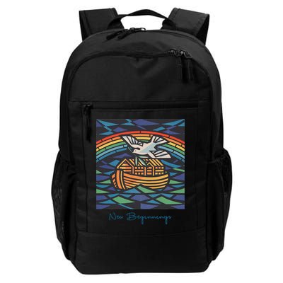 New Beginnings 1955 Noahs Ark Dove Of Peace Rainbow Art Backpack