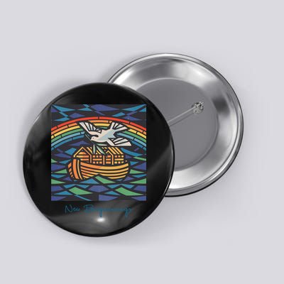 New Beginnings 1955 Noahs Ark Dove Of Peace Rainbow Art Button