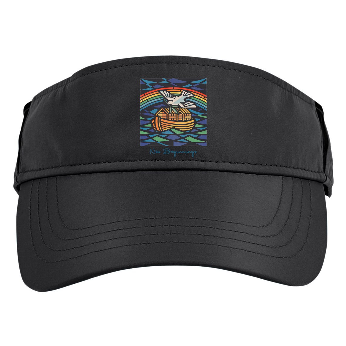 New Beginnings 1955 Noahs Ark Dove Of Peace Rainbow Art Adult Drive Performance Visor