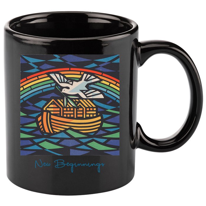 New Beginnings 1955 Noahs Ark Dove Of Peace Rainbow Art 11oz C Handle Ceramic Mug