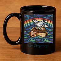 New Beginnings 1955 Noahs Ark Dove Of Peace Rainbow Art 11oz C Handle Ceramic Mug