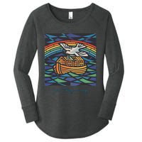 New Beginnings 1955 Noahs Ark Dove Of Peace Rainbow Art Women's Perfect Tri Tunic Long Sleeve Shirt