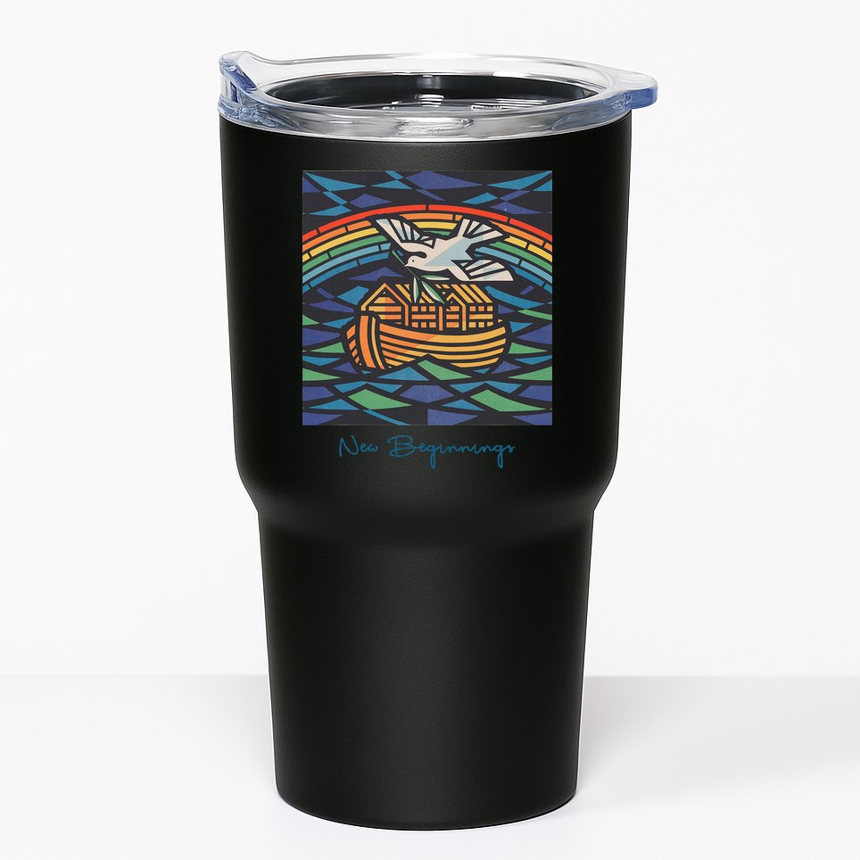 New Beginnings 1955 Noahs Ark Dove Of Peace Rainbow Art Tumbler