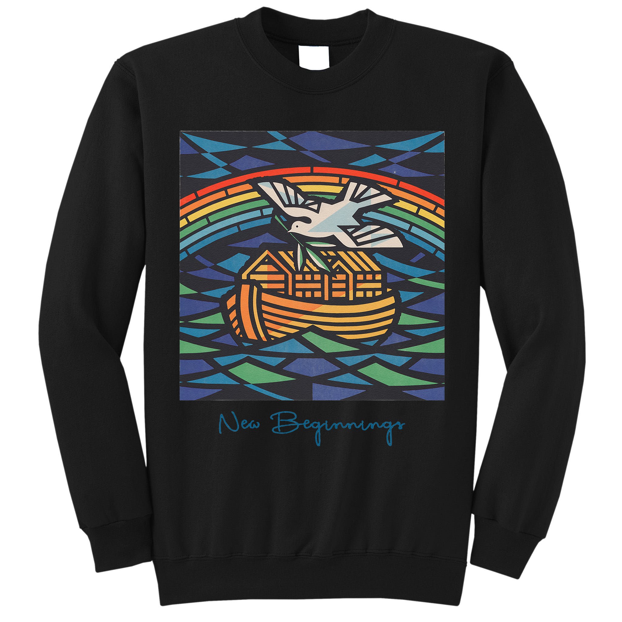 New Beginnings 1955 Noahs Ark Dove Of Peace Rainbow Art Tall Sweatshirt