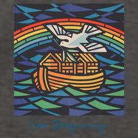 New Beginnings 1955 Noahs Ark Dove Of Peace Rainbow Art Vector Backpack