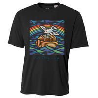 New Beginnings 1955 Noahs Ark Dove Of Peace Rainbow Art Cooling Performance Crew T-Shirt