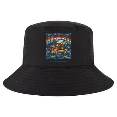 New Beginnings 1955 Noahs Ark Dove Of Peace Rainbow Art Cool Comfort Performance Bucket Hat