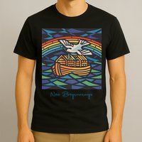New Beginnings 1955 Noahs Ark Dove Of Peace Rainbow Art T-Shirt