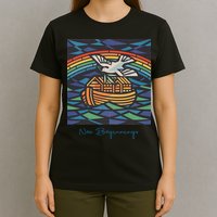 New Beginnings 1955 Noahs Ark Dove Of Peace Rainbow Art T-Shirt