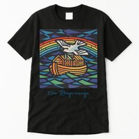 New Beginnings 1955 Noahs Ark Dove Of Peace Rainbow Art Tall T-Shirt
