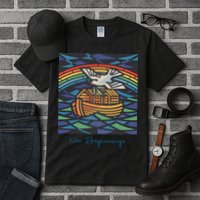 New Beginnings 1955 Noahs Ark Dove Of Peace Rainbow Art Tall T-Shirt