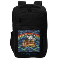 New Beginnings 1955 Noahs Ark Dove Of Peace Rainbow Art Impact Tech Backpack