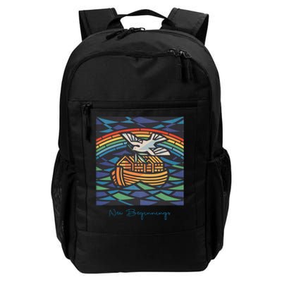 New Beginnings 1955 Noahs Ark Dove Of Peace Rainbow Art Daily Commute Backpack