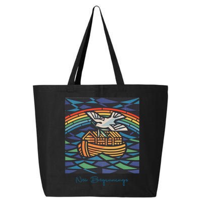 New Beginnings 1955 Noahs Ark Dove Of Peace Rainbow Art 25L Jumbo Tote