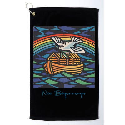 New Beginnings 1955 Noahs Ark Dove Of Peace Rainbow Art Golf Towel