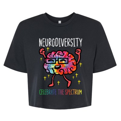 Neurodiversity Brain Autism Awareness Asd Adhd Bella+Canvas Jersey Crop Tee