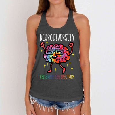 Neurodiversity Brain Autism Awareness Asd Adhd Women's Knotted Racerback Tank