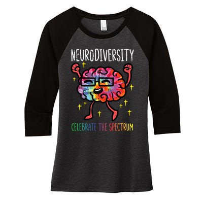 Neurodiversity Brain Autism Awareness Asd Adhd Women's Tri-Blend 3/4-Sleeve Raglan Shirt