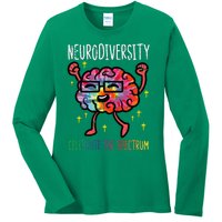 Neurodiversity Brain Autism Awareness Asd Adhd Ladies Long Sleeve Shirt